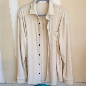 Women's Cream Corduroy Shirt Jacket